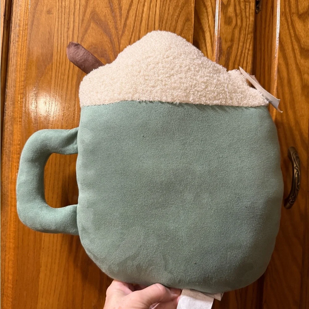 Cozy Green Mug-Shaped Plush Pillow NWT Hot‎ Cocoa pillow
